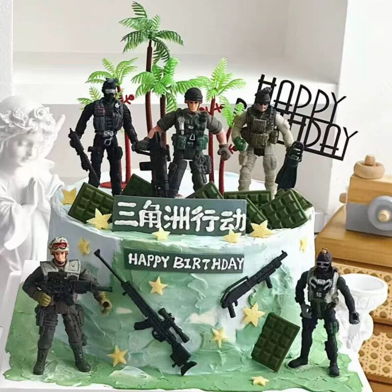 三角洲行动蛋糕装饰男生男神生日游戏人物特种兵武器装备装扮插件