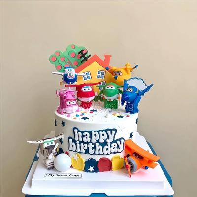 超级飞侠蛋糕装饰摆件卡通玩具飞机小飞侠儿童生日蛋糕烘焙装饰