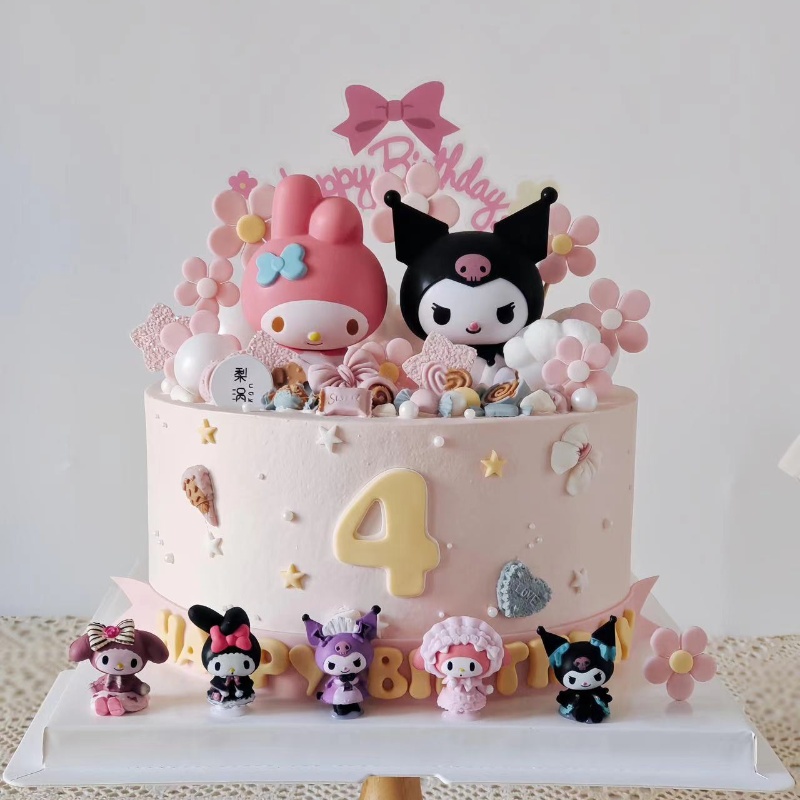 库洛米蛋糕装饰摆件卡通可爱美乐蒂玉桂狗女孩生日甜品台装扮插件