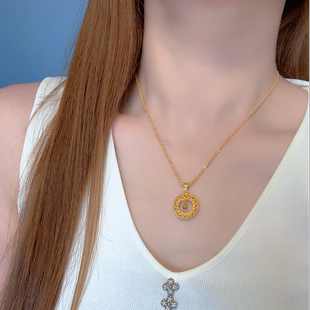 精工高版本花丝平安扣项链