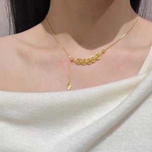 时尚5G硬金工艺钱多多碎冰冰项链