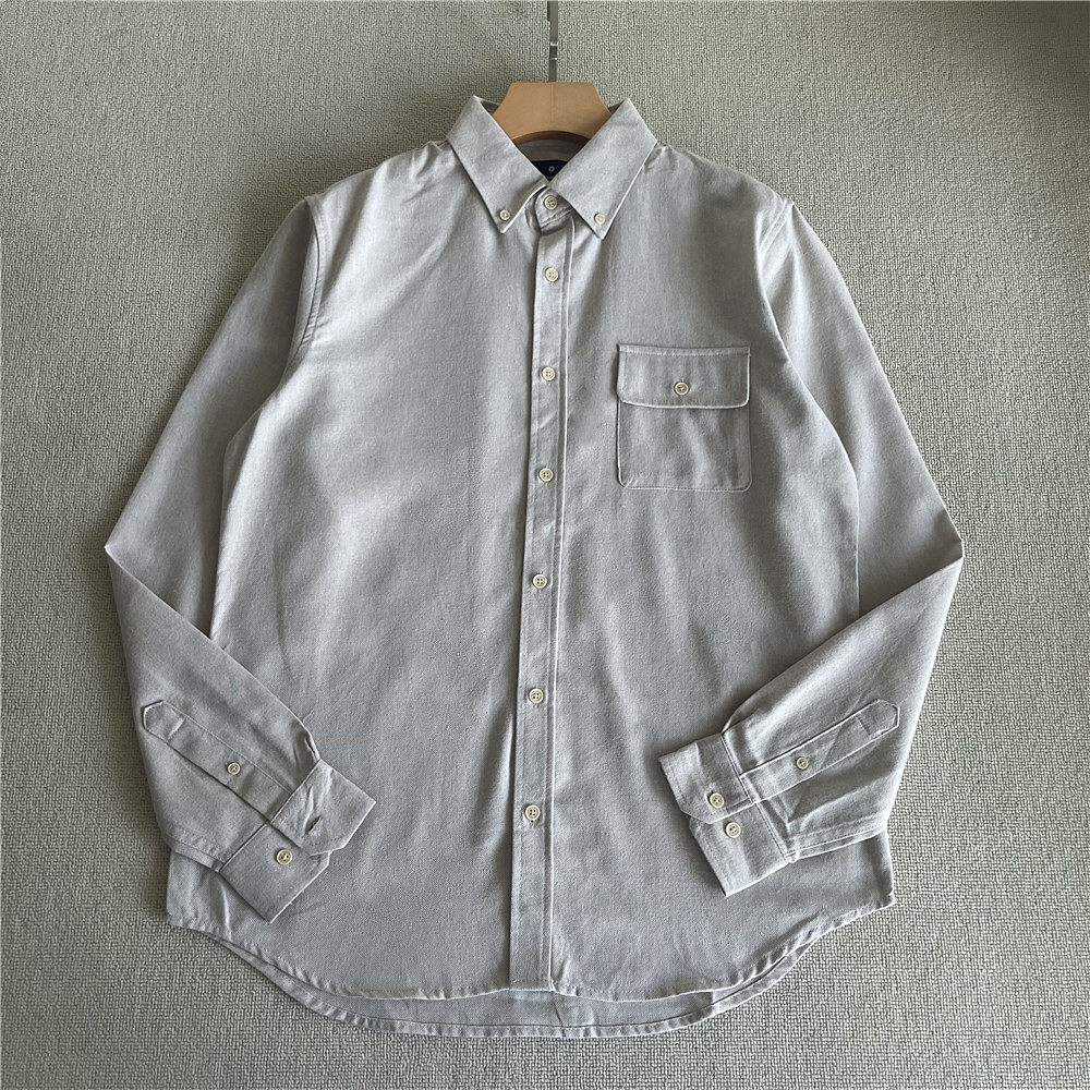 英伦贵族男高支质感加厚人字纹棉质挺刮面料秋季新款休闲长袖衬衫