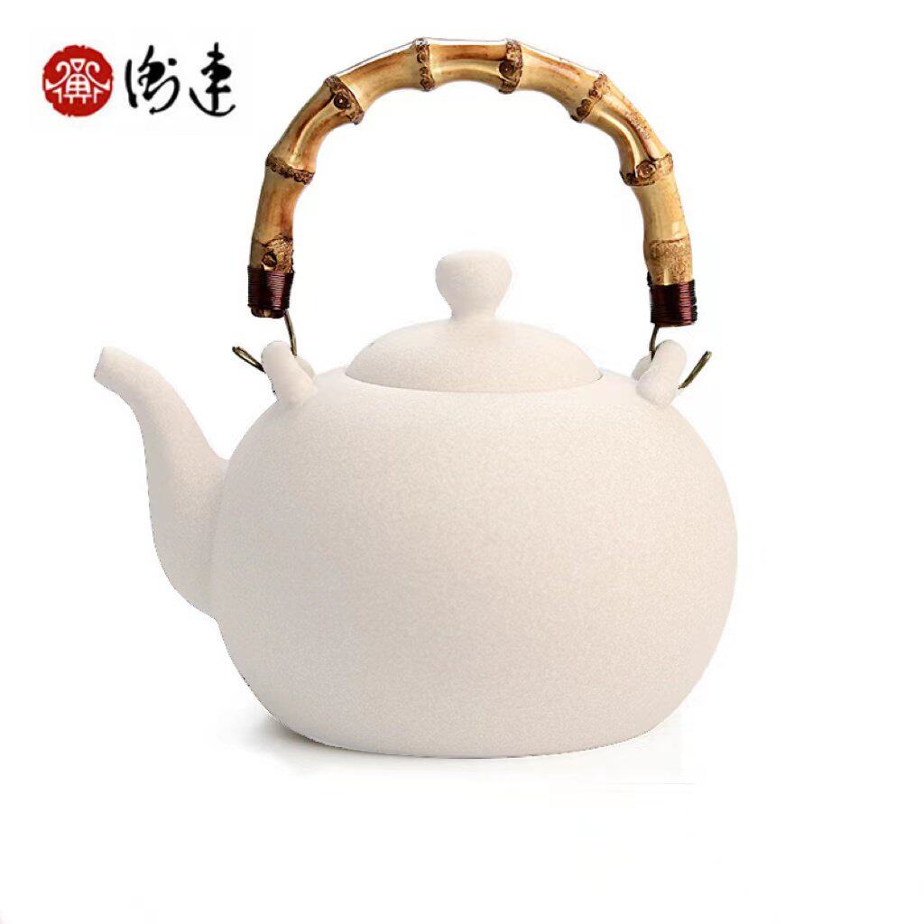 台湾衡连茶具 新月陶壶 烧水壶 功夫茶壶 铜芯竹提梁吊壶九折抢购