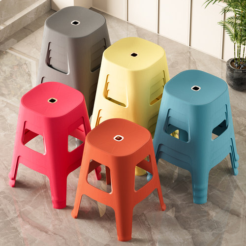 塑料凳子家用加厚塑料椅子客厅可叠放防滑餐桌高凳方凳子耐用板凳