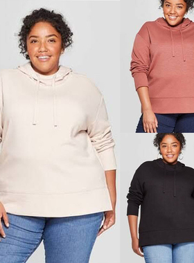 小瑕疵处理2010 秋装欧美单胖MM特大码米色带帽卫衣200 300 斤