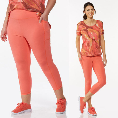 2350胖MM特大码口袋LEGGING健身裤桔色棉质瑜伽200 300 400斤