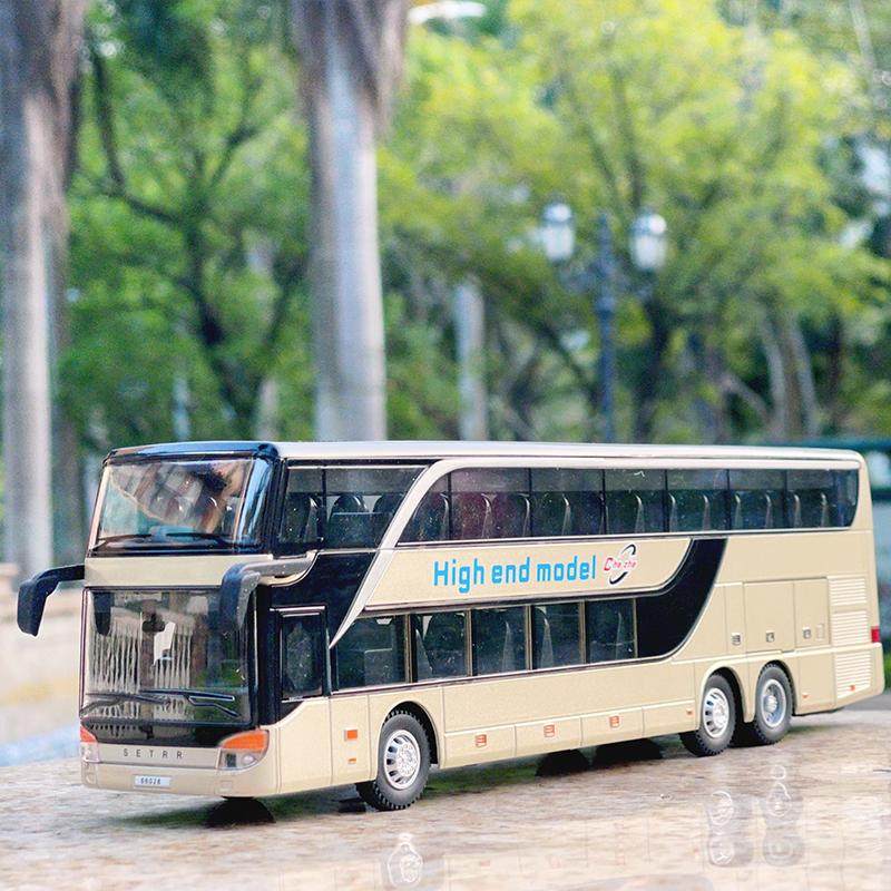 商务长途双层巴士模型仿真儿童小汽车公共汽车合金大巴玩具车摆件,玩具/童车/益智/积木/模型,合金车/玩具仿真车/收藏车模,淘宝优惠券,粉丝福利购,淘宝优惠卷