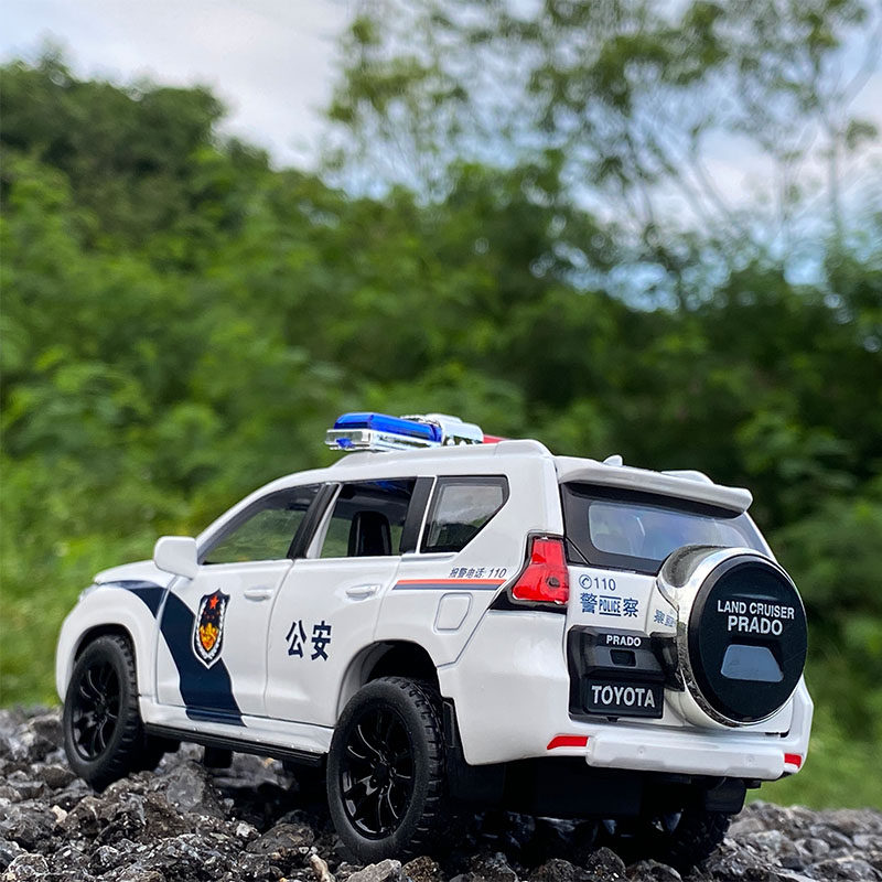 嘉业1/32丰田普拉多警车模 仿真合金汽车模型公安车110警察玩具车