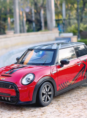 正版1/18宝马mini cooper S合金车模仿真小汽车模型男孩收藏摆件