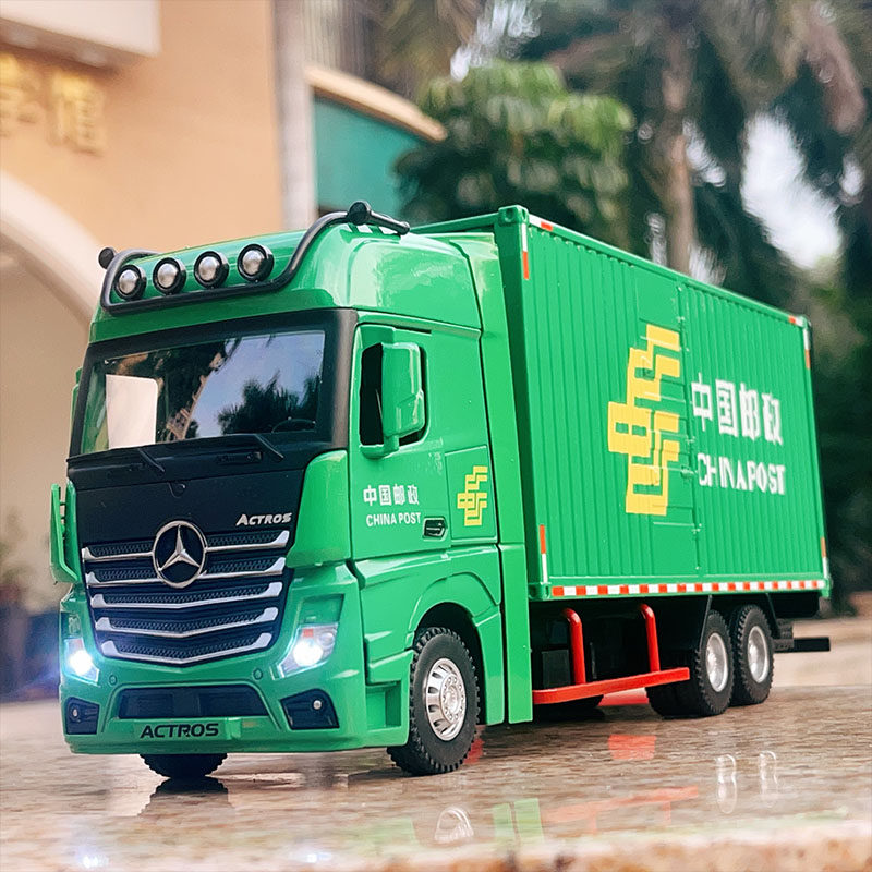 奔驰卡车合金玩具车开门大号模型