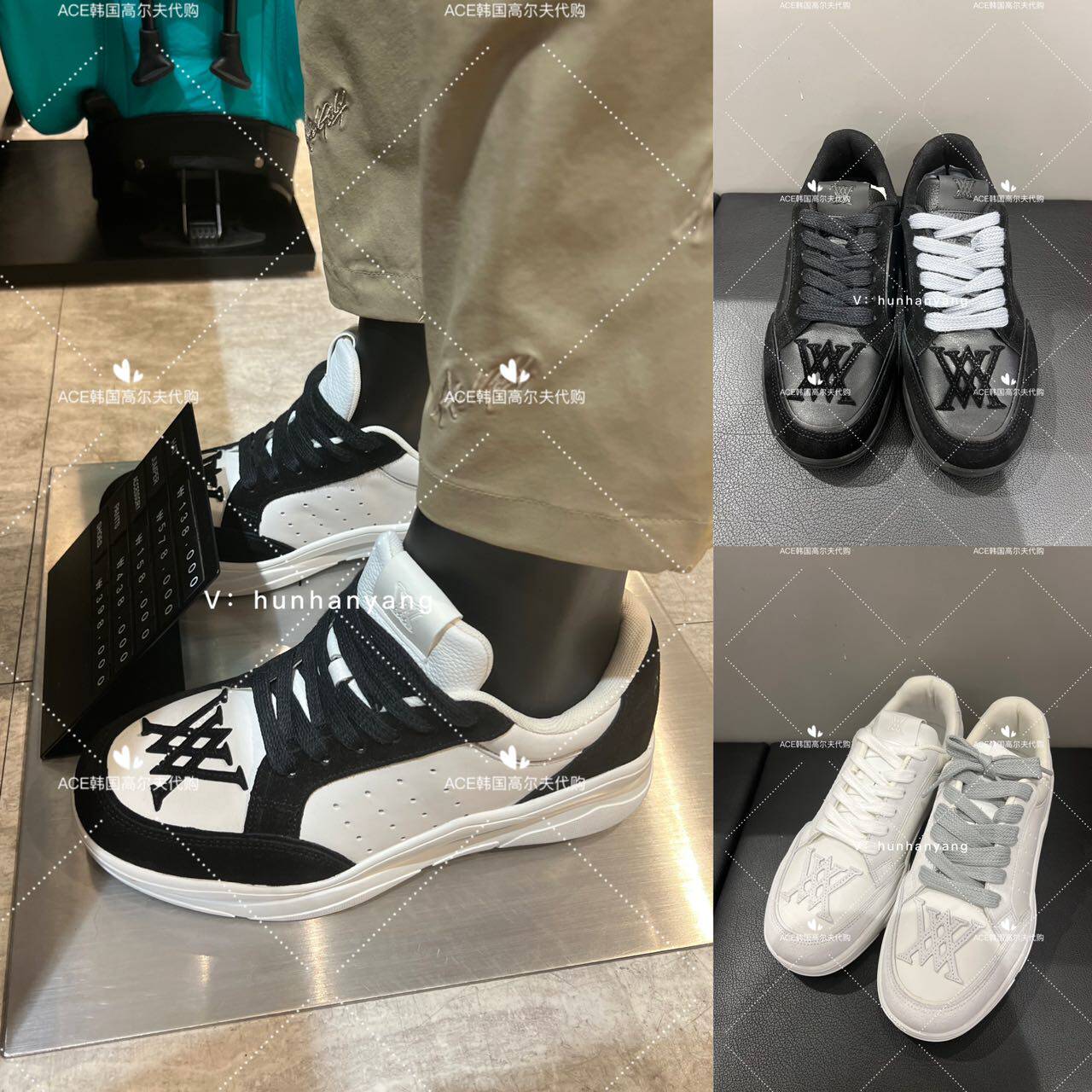 韩国代购女士男士高尔夫球鞋24夏季新款百搭休闲时尚运动厚底增高