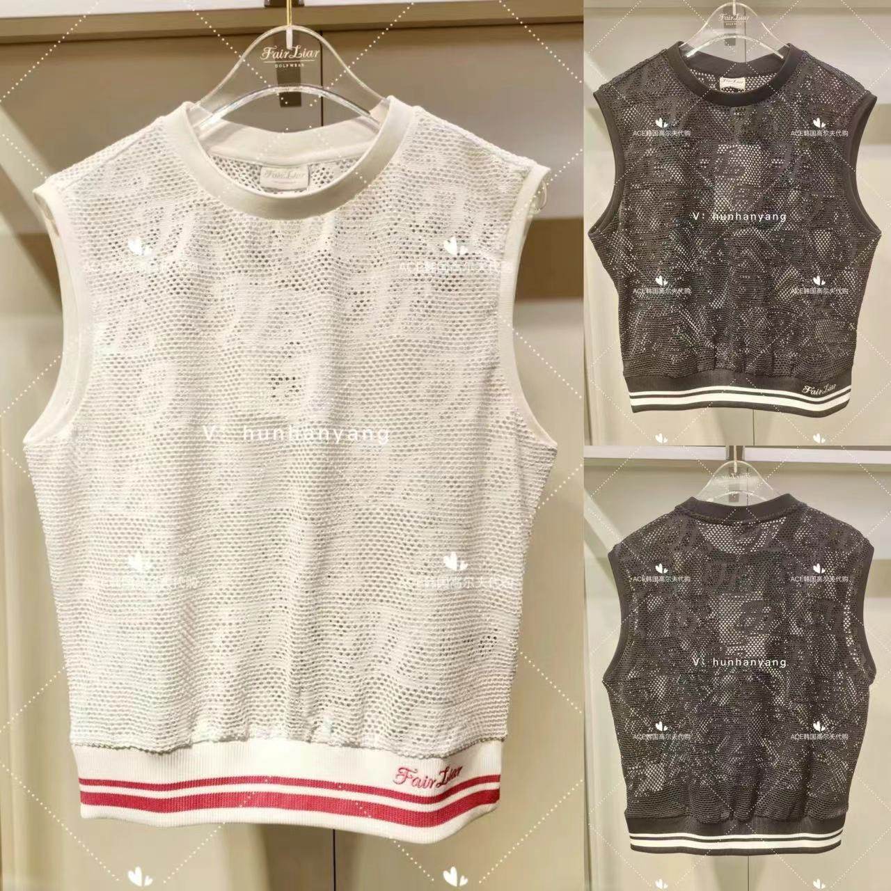 fair liar女士高尔夫服装24夏季折扣百搭休闲运动网眼透气马甲