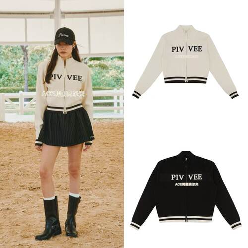 PIVVEE女士高尔夫半高领拉链外套