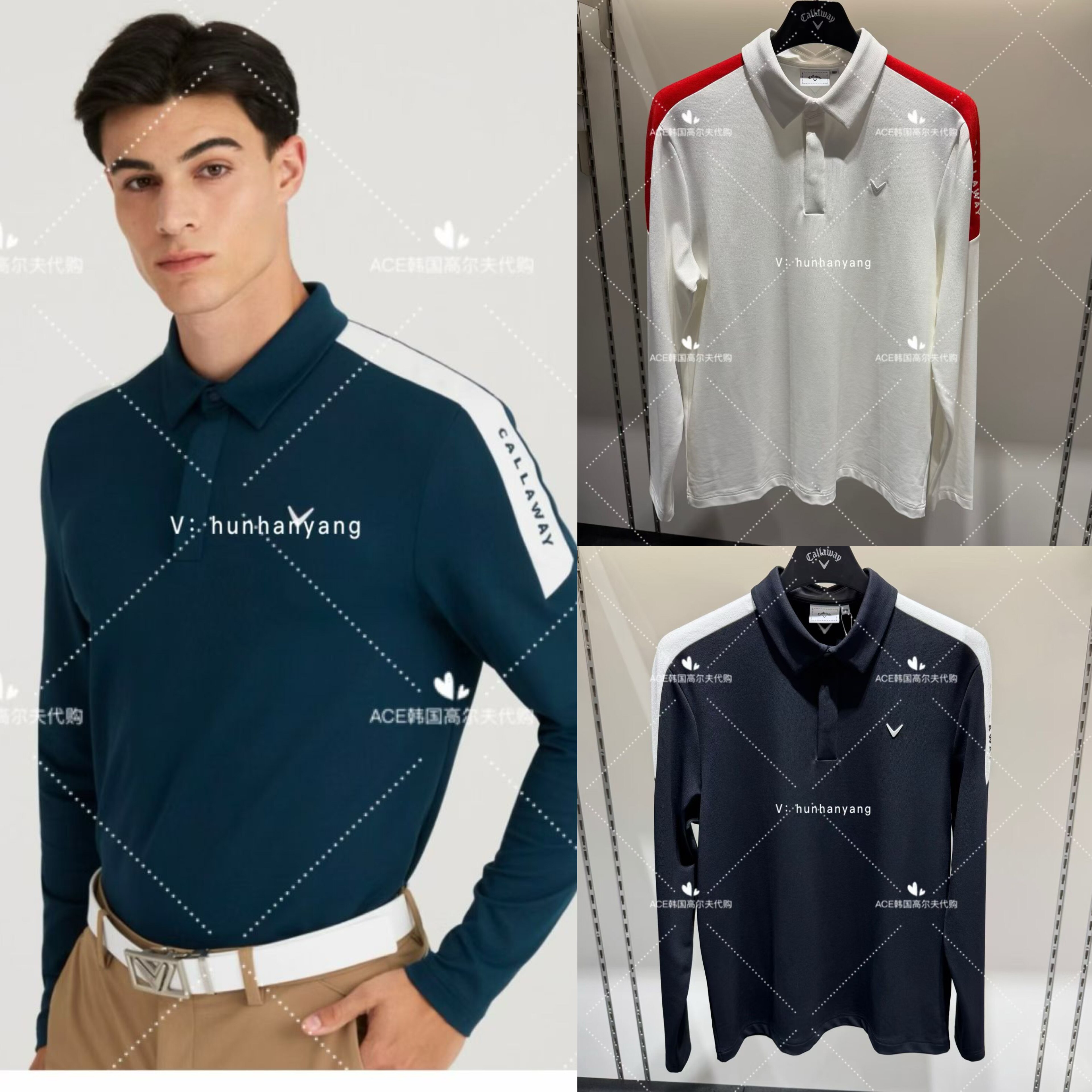 callaway卡拉威男士高尔夫长袖25秋季新款百搭休闲运动翻领长袖