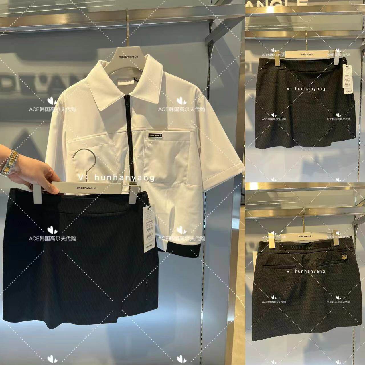 wangle女士高尔夫服装24春夏折扣百搭休闲时尚印花运动半身裙短裙