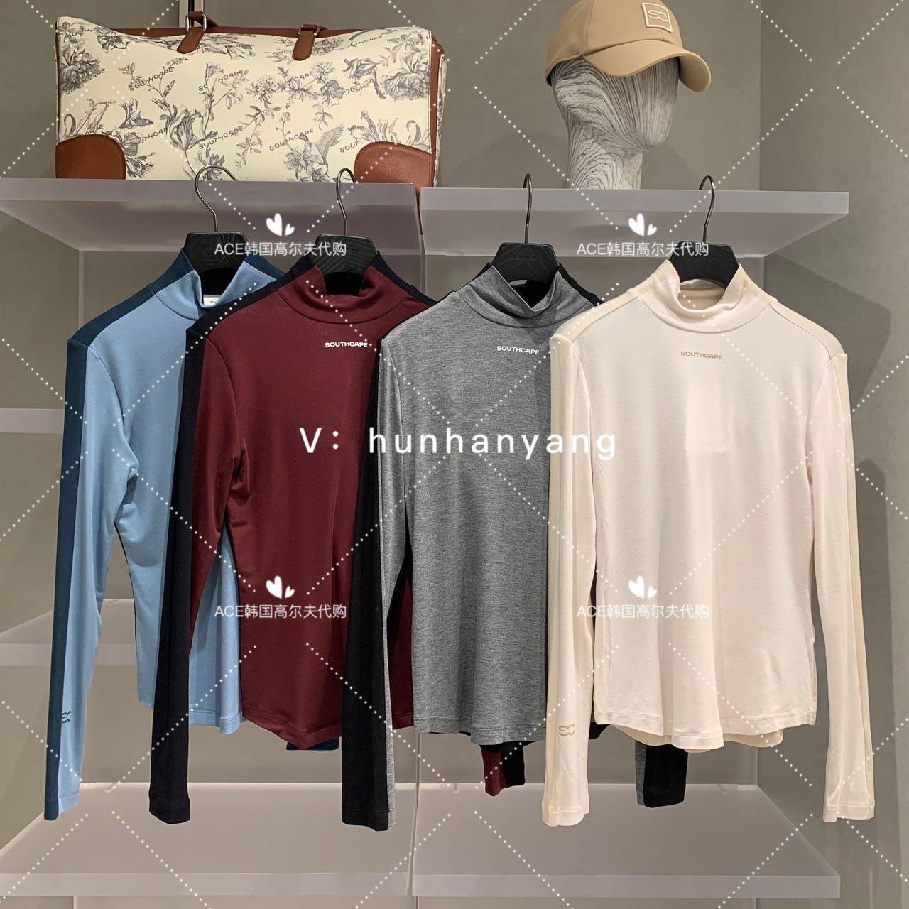 高尔夫女士半高领贴身休闲长袖