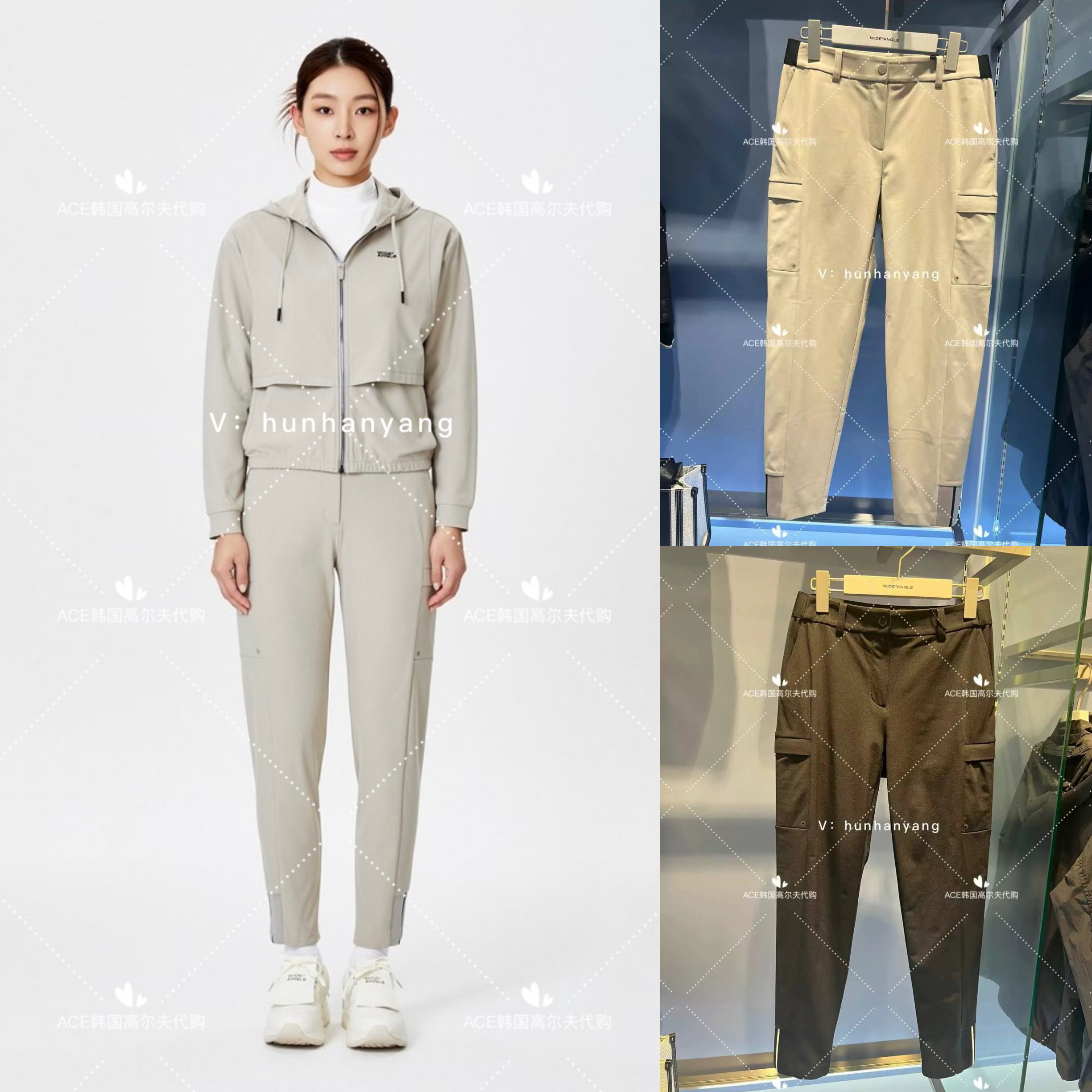 Wangle女士高尔夫折扣服装24秋百搭休闲运动工装修身长裤WWU24332