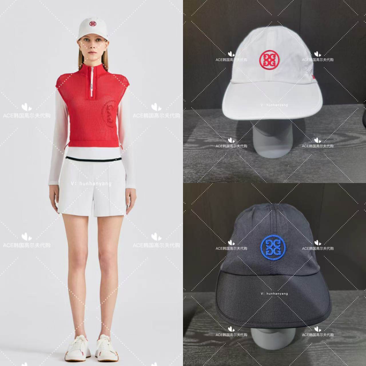 GFORE女士高尔夫折扣球帽25夏季百搭休闲时尚透气遮阳防晒帽