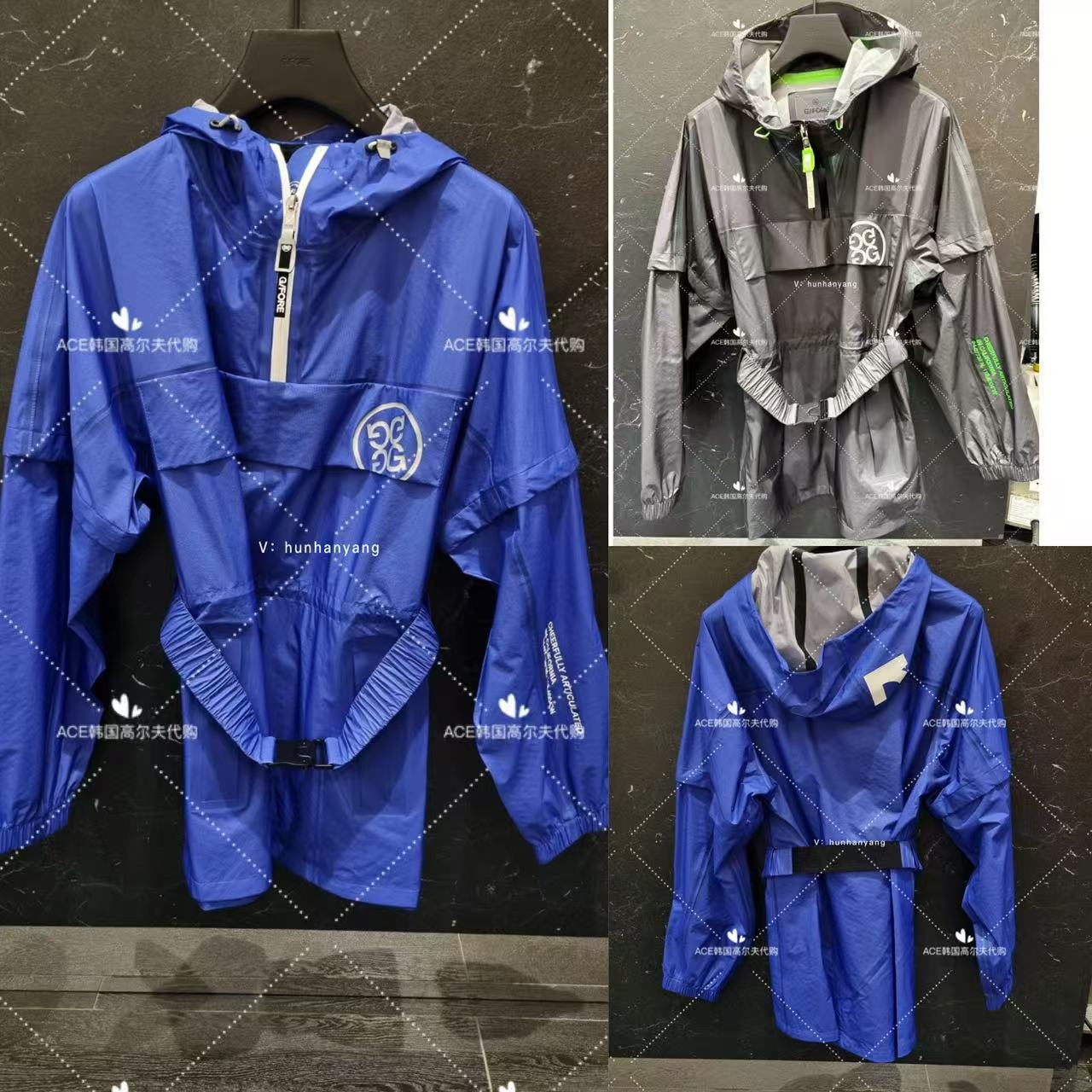 Gfore女高尔夫舒适长款连帽雨衣