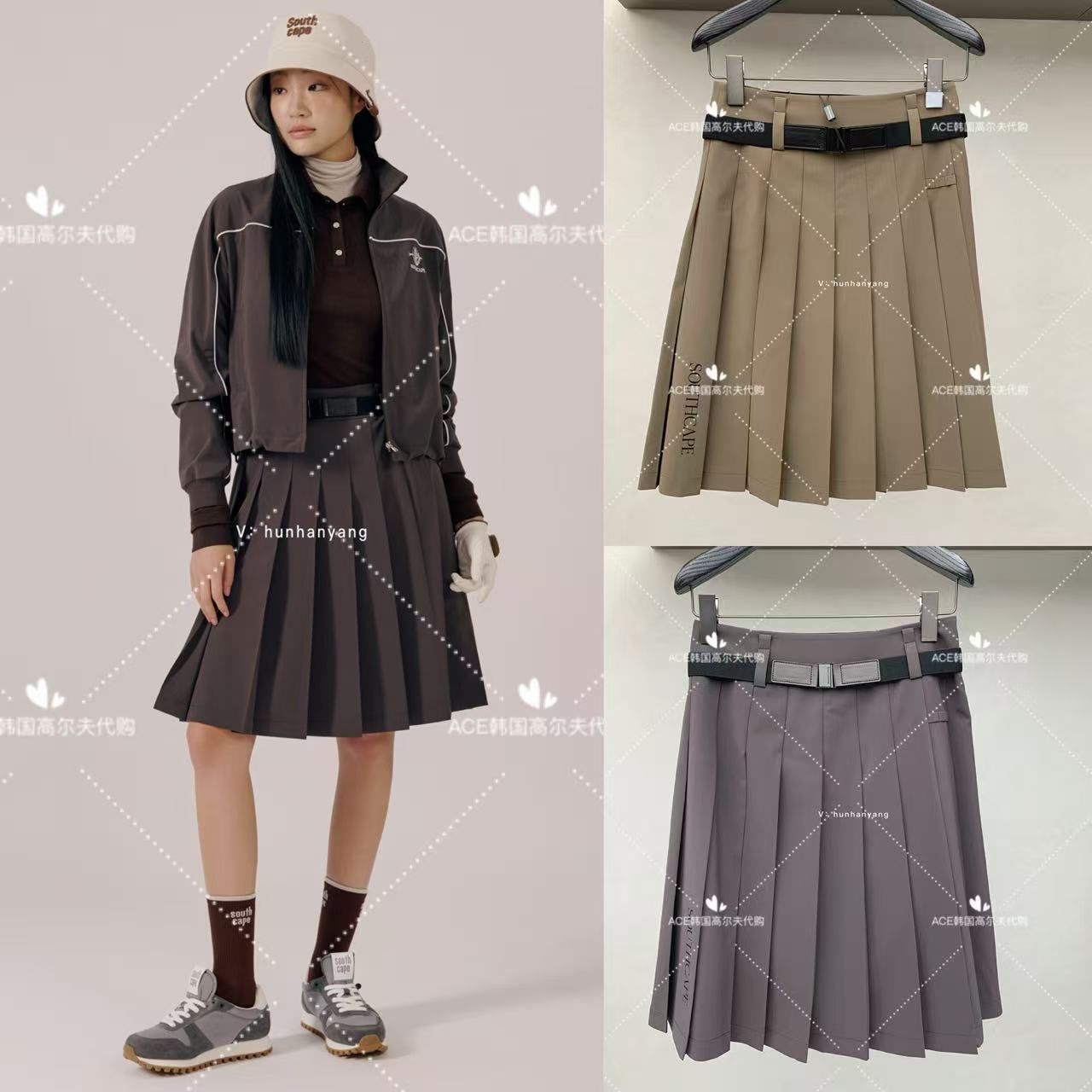 SouthCape女士高尔夫百褶半身裙