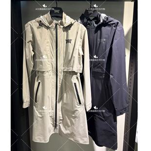 PXG女士高尔夫折扣长款雨衣25春季纯色休闲时尚运动防水防风雨衣