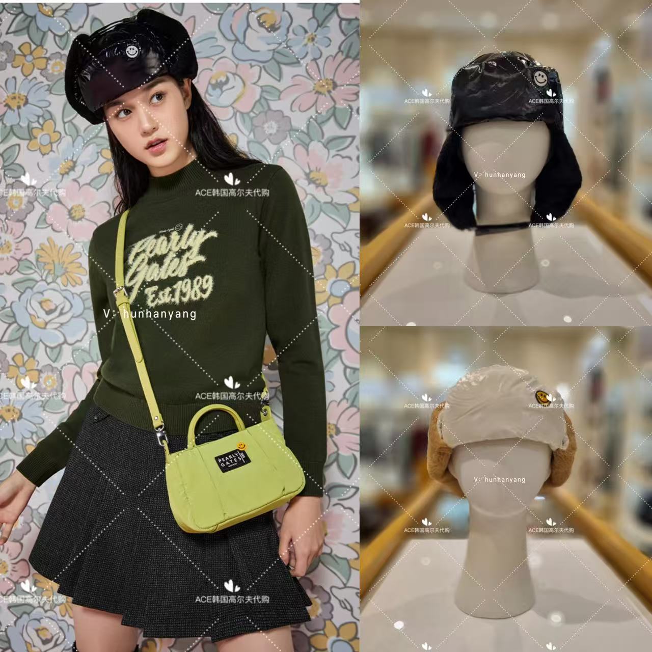 PG高尔夫球帽女士保暖防风防晒帽