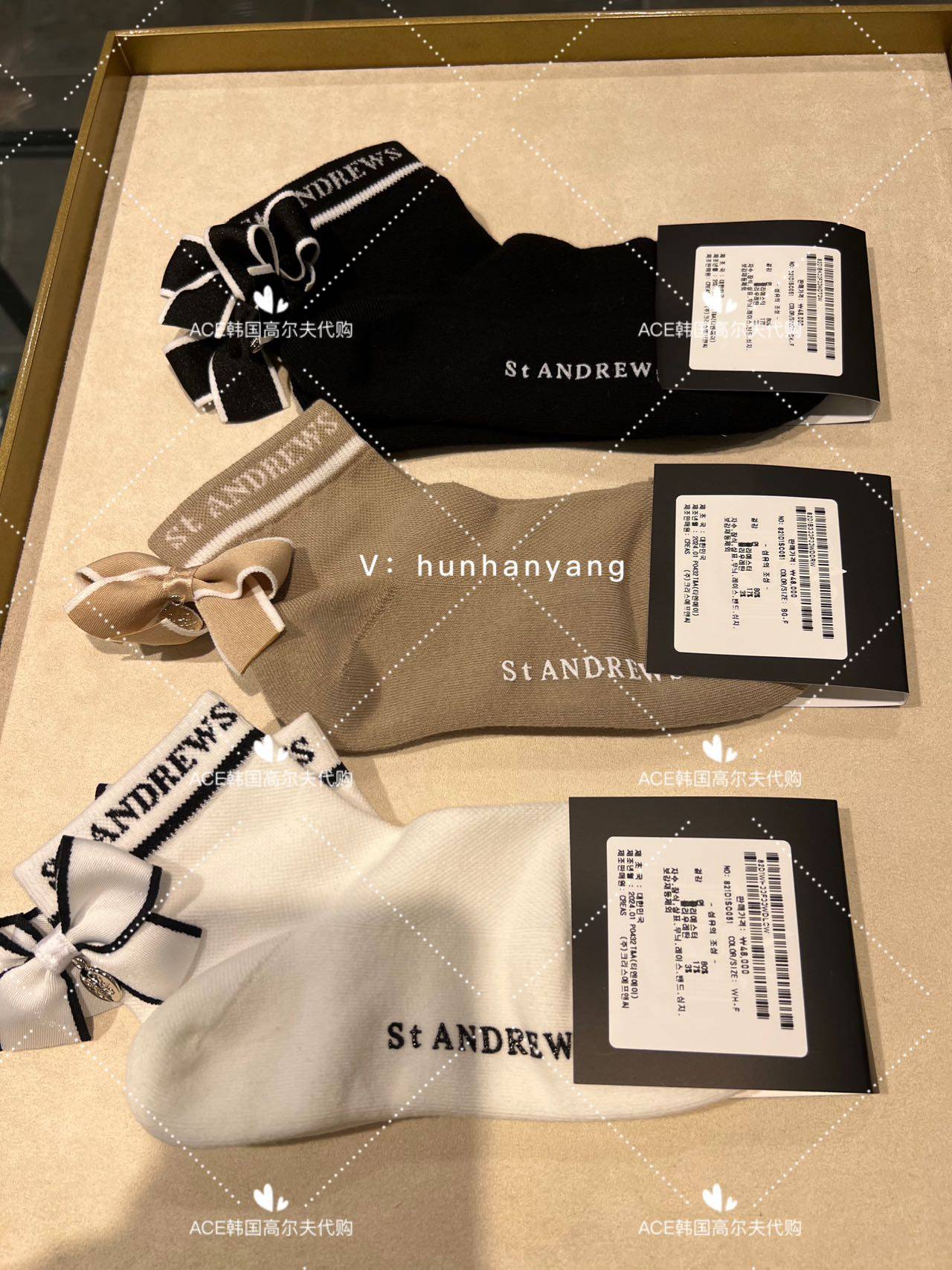 St ANDREWS女士高尔夫短袜24春季折扣百搭休闲运动蝴蝶结短袜,运动包/户外包/配件,运动袜,淘宝优惠券,粉丝福利购,淘宝优惠卷