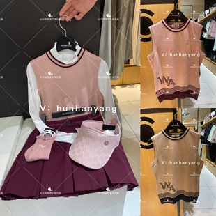 Wangle高尔夫女士2022折扣初秋百搭LOGO圆领针织马甲