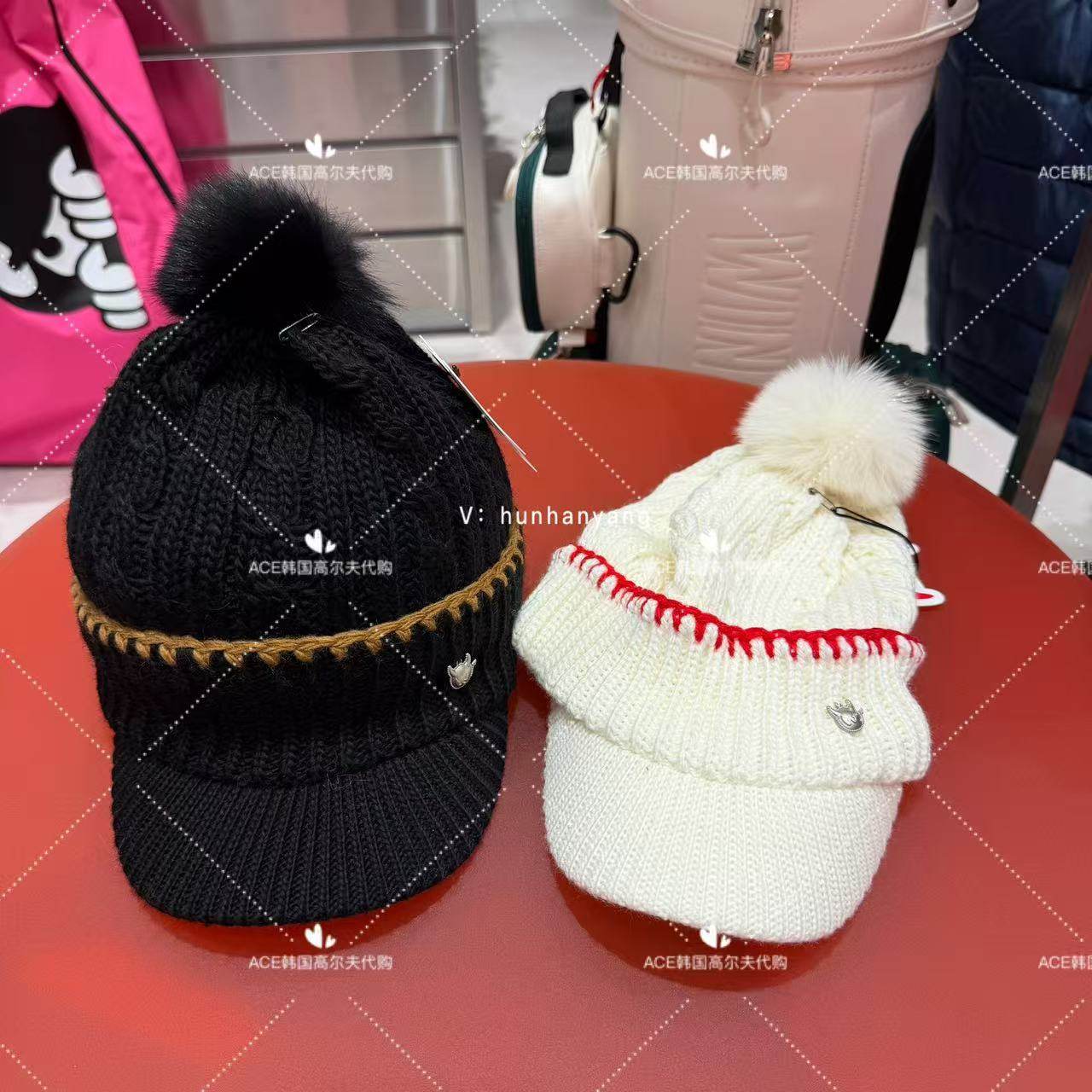 WAAC高尔夫球帽女士25冬季新款百搭休闲时尚运动保暖防风防晒帽