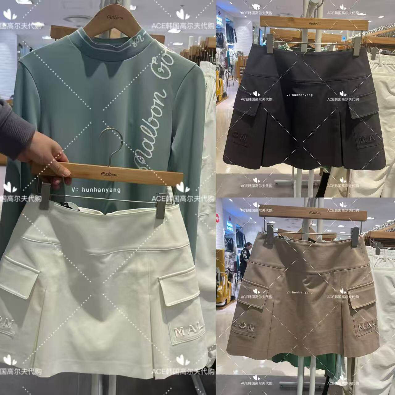 Malbon女士折扣高尔夫服装25春季百搭休闲运动半身裙修身口袋短裙
