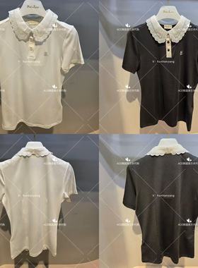 FL女士高尔夫半袖26春季新款百搭休闲时尚运动蕾丝翻领短袖