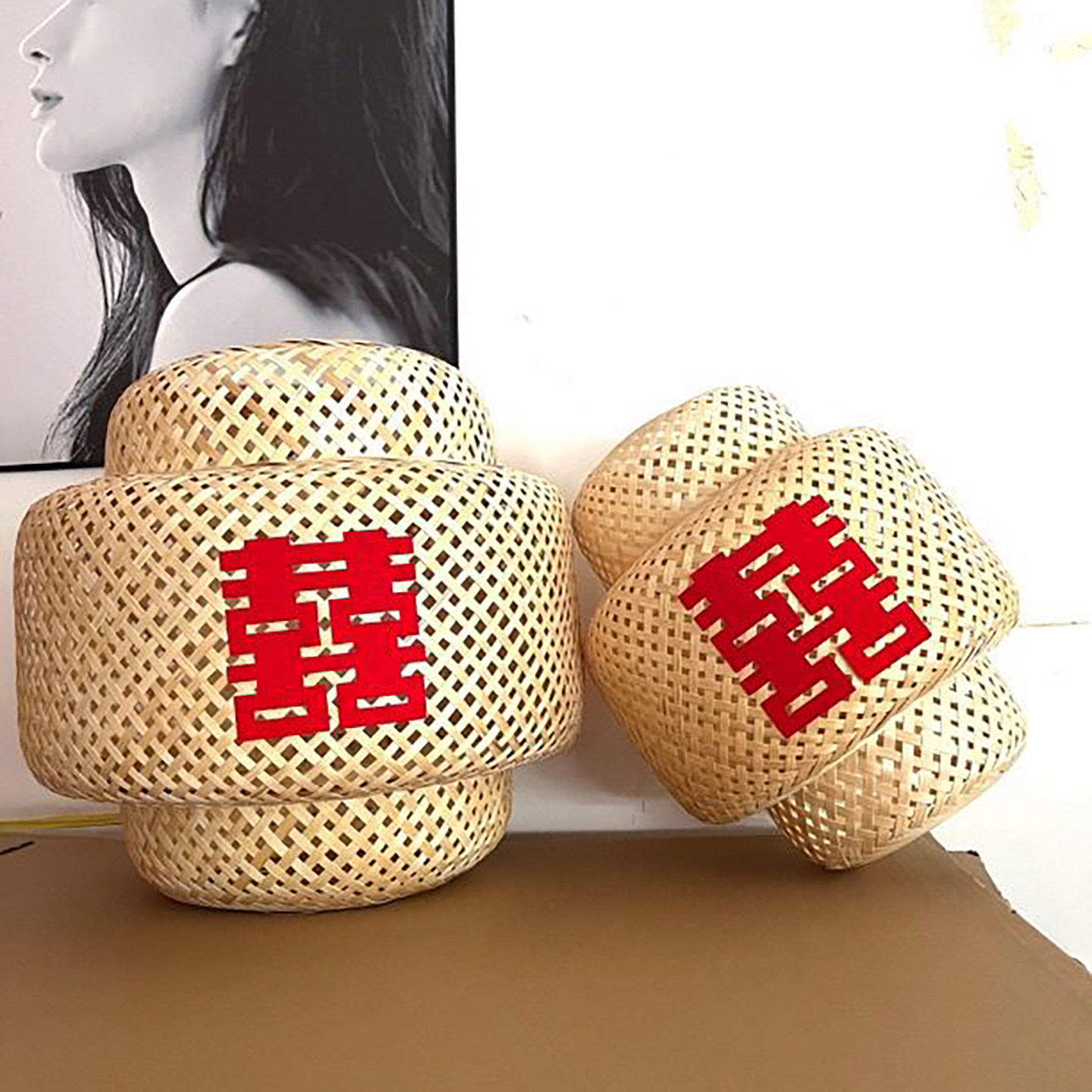 竹编灯笼婚庆拍摄道具