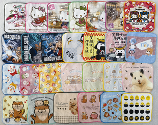 16x16cm外单雪人萌仓鼠外贸纯棉数码 印柔软吸水儿童毛巾小方巾