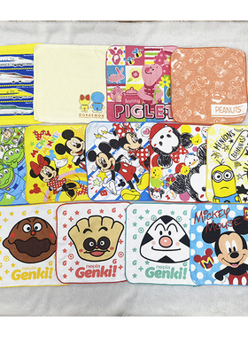 25x25cm米M奇玩具面包外贸儿童成人全棉纯棉擦手擦汗小方巾小毛巾