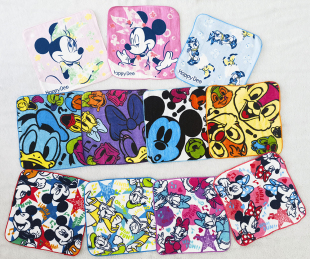 23x23cm米Q老鸭卡通纯棉全棉儿童成人擦汗柔软幼儿园小方巾方毛巾