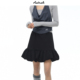 ASTRSK 韩系古早甜辣荷叶边花苞半身裙高腰包臀显瘦黑色A字短裙子