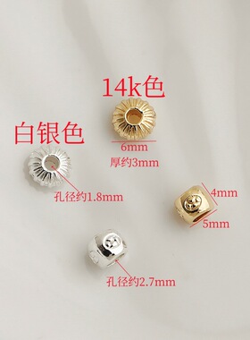 14K包金保色小花朵隔珠项链瓜纹