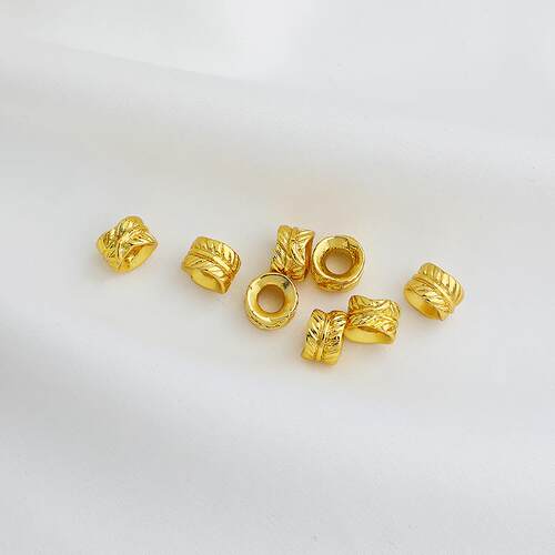 18K包金保色大孔羽毛隔珠编绳片