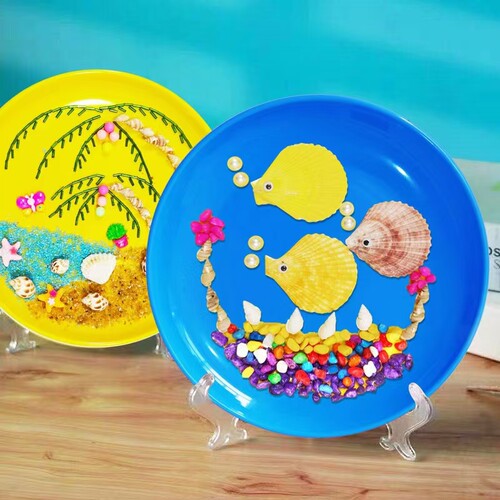 贝壳画阿邦立体圆盘粘贴幼儿园
