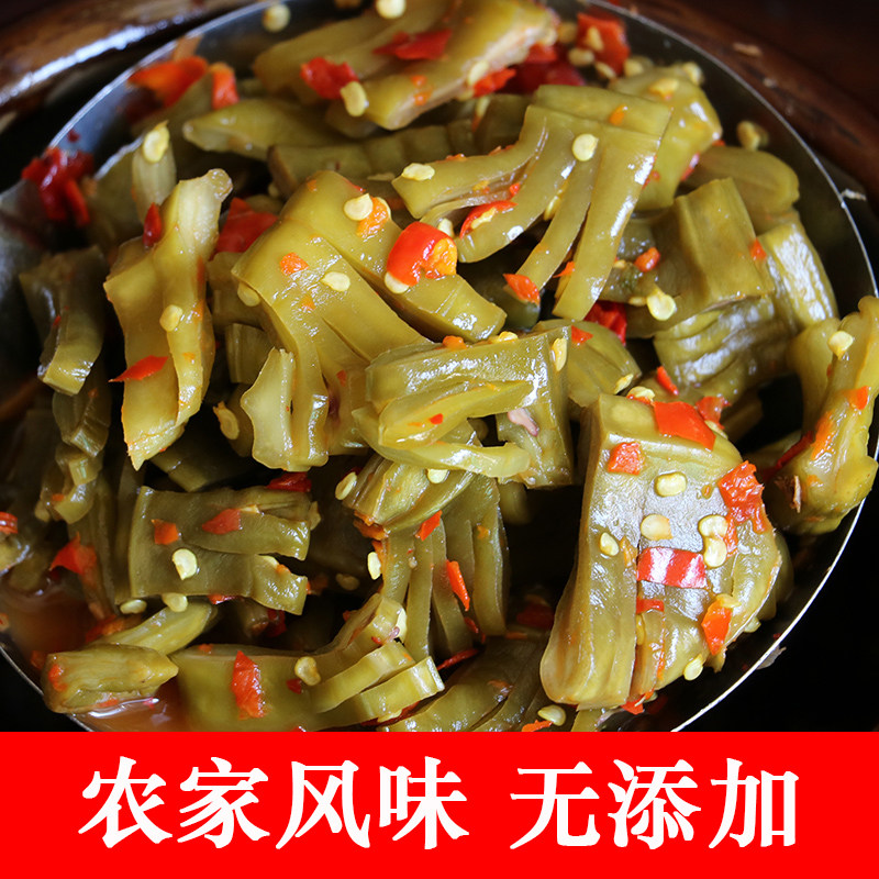 湖南特产酸辣刀豆剁辣椒下饭菜开胃泡菜熟食瓶装即食农家腌制罐装
