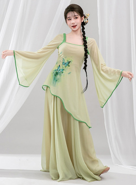 古典舞服装新中式纱衣飘逸仙气舞蹈练功服裙裤民族舞中国舞演出服