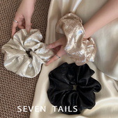 亮丝流光大肠发圈女扎头发扎马尾发绳慵懒风高弹力丸子头头绳发饰