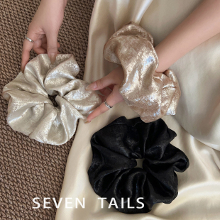 亮丝流光大肠发圈女扎头发扎马尾发绳慵懒风高弹力丸子头头绳发饰