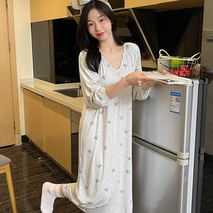 睡衣女款 莫代尔蝴蝶结甜美舒适宽松可爱家居服连衣裙 2025新款 秋季