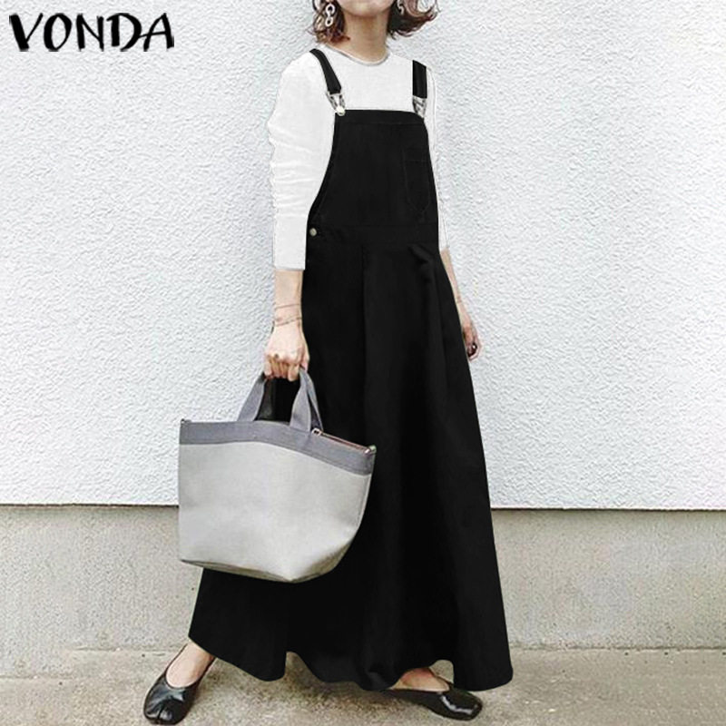 2023 Women's Pure Color Casual Long Sling Skirt大码女背带裙