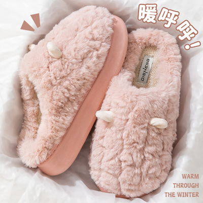 爱莉瑟可爱棉拖鞋女2025冬季新款