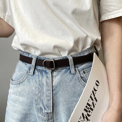 免穿孔皮带女细款休闲