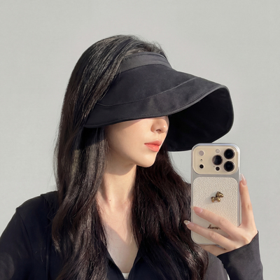 可折叠空顶遮阳帽防紫外线大帽檐户外时尚透气帽子夏季新款女防晒