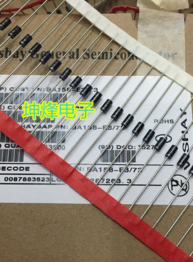 (100只） BA158 DO-41 快速恢复二极管 1A 600V 原装正品