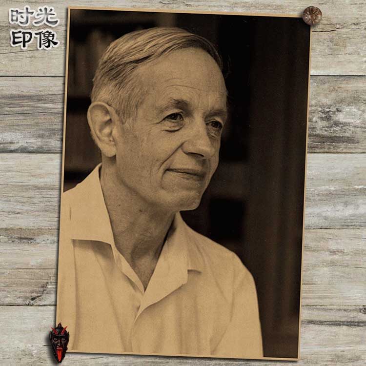 约翰纳什博弈论纳什均衡海报复古文艺牛皮纸装饰画挂画壁画画芯